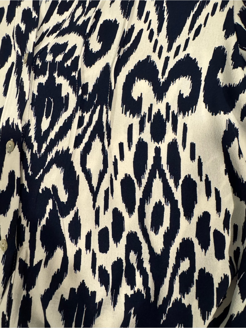 NWOT Rachel Zoe Women's Navy and White Ikat Beach Cover-Up Dress - Picture 2 of 3